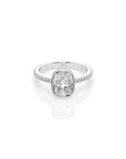 14k Cushion Pave Bezel Ring
