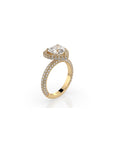 14k Heart Shape Triple Pave Ring