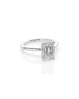14k Emerald Cut Solitaire Ring | Hidden Halo