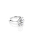 14k Pear Cut Solitaire Ring | Hidden Halo