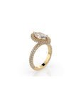 14k Marquise Triple Pave Ring