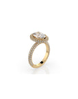 14k Oval Cut Triple Pave Ring
