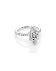 14k Marquise Solitaire Pave Band | Hidden Halo