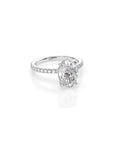 14k Oval Solitaire Pave Band | Hidden Halo