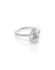 14k Pear Cut Solitaire Pave Band | Hidden Halo