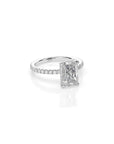 14k Radiant Solitaire Pave Band | Hidden Halo