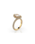 14k Pear Shape Triple Pave Ring