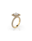 14k Princess Cut Triple Pave Ring