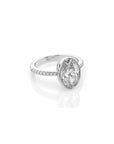 14k Oval Pave Bezel Ring