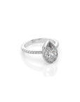 14k Pear Shape Pave Bezel Ring