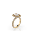 14k Radiant Cut Triple Pave Ring
