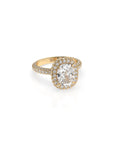 14k Cushion Cut Triple Pave Ring