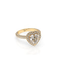 14k Heart Shape Triple Pave Ring