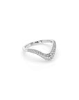 14K Diamond Chevron Pave Ring