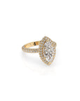 14k Marquise Triple Pave Ring