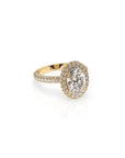 14k Oval Cut Triple Pave Ring