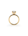 14k Oval Solitaire Pave Band | Hidden Halo