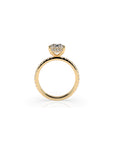 14k Radiant Solitaire Pave Band | Hidden Halo