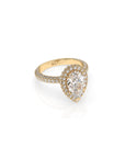 14k Pear Shape Triple Pave Ring