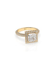 14k Princess Cut Triple Pave Ring