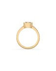 14k Cushion Pave Bezel Ring