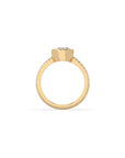 14k Oval Pave Bezel Ring