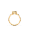 14k Pear Shape Pave Bezel Ring