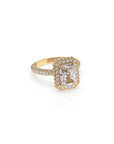 14k Radiant Cut Triple Pave Ring