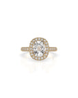 14k Cushion Cut Triple Pave Ring