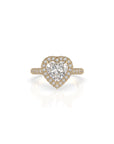 14k Heart Shape Triple Pave Ring