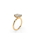 14k Cushion Cut Solitaire Ring | Hidden Halo