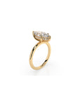 14k Marquise Cut Solitaire Ring | Hidden Halo