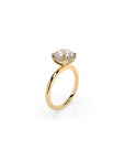 14k Round Solitaire Ring | Hidden Halo