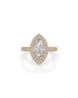 14k Marquise Triple Pave Ring