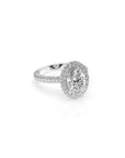 14k Oval Cut Triple Pave Ring
