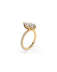 14k Marquise Solitaire Pave Band | Hidden Halo
