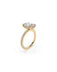 14k Radiant Solitaire Pave Band | Hidden Halo