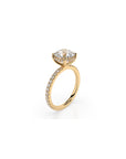 14k Round Solitaire Pave Band | Hidden Halo