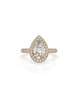 14k Pear Shape Triple Pave Ring