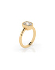 14k Cushion Bezel Ring