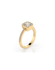 14k Ascher Pave Bezel Ring