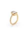 14k Emerald Pave Bezel Ring