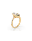 14k Marquise Pave Bezel Ring