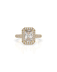 14k Radiant Cut Triple Pave Ring