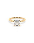 14k Ascher Solitaire Ring | Hidden Halo