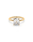 14k Cushion Cut Solitaire Ring | Hidden Halo