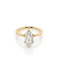 14k Marquise Cut Solitaire Ring | Hidden Halo