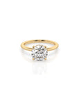 14k Round Solitaire Ring | Hidden Halo