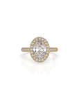 14k Oval Cut Triple Pave Ring