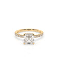 14k Ascher Solitaire Pave Band | Hidden Halo